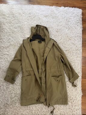 Trouve Olive Green Hooded Trench Coat